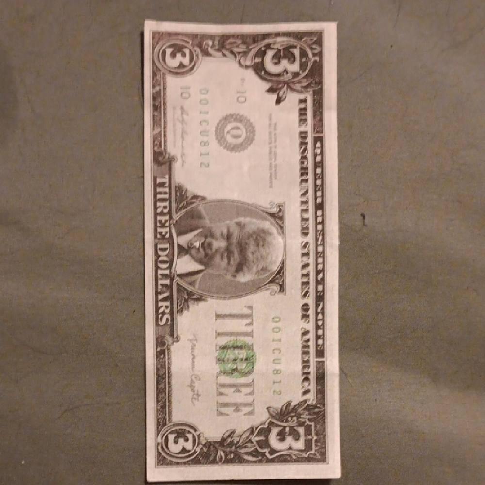 Novelty Three Dollar Bill